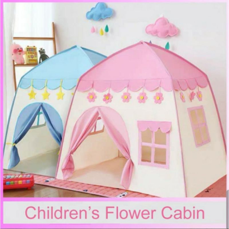 RUMAH TENDA BERMAIN ANAK MOTIF FLOWER CAMPING HOUSE PLAY TENT