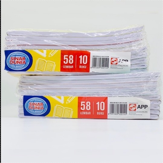 

Buku Tulis SINAR DUNIA 58 SIDU 10x58 Lembar