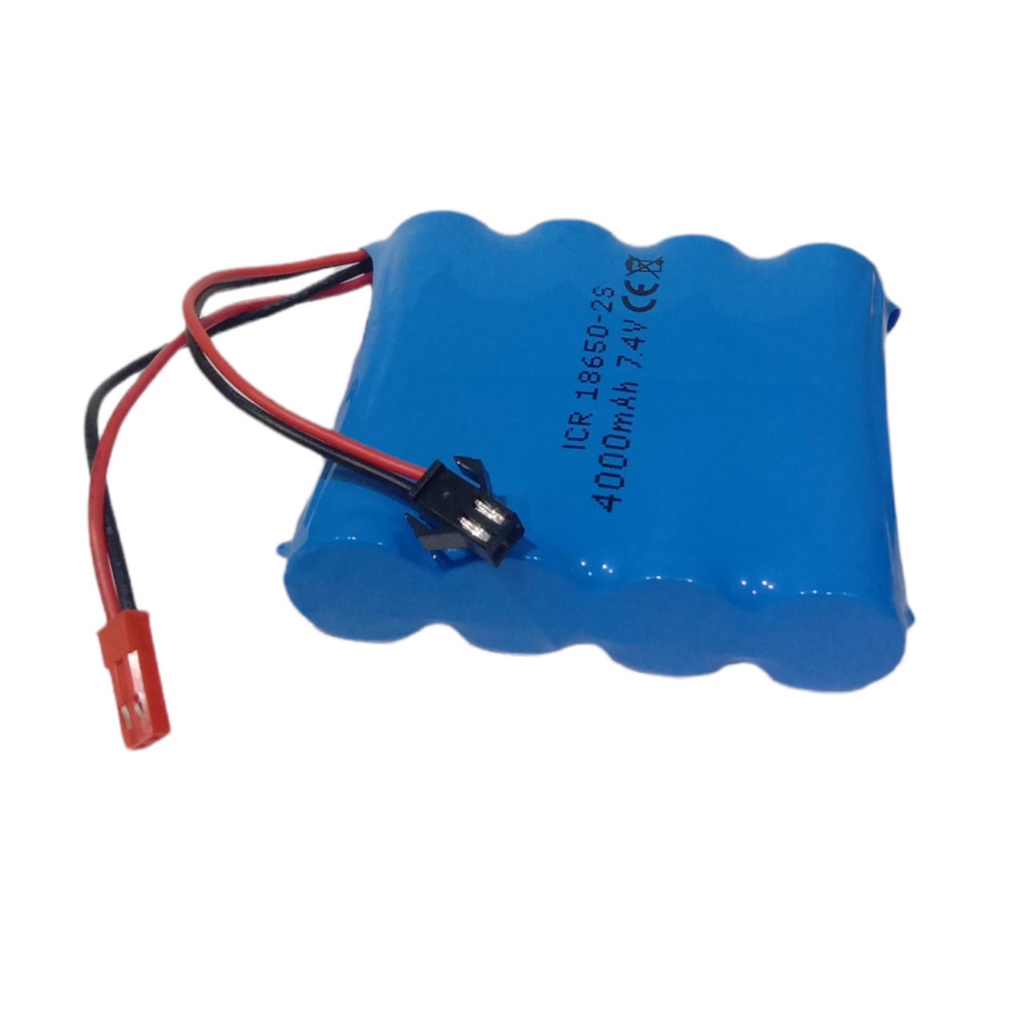 Baterai Remot Control/RC/ Speaker &amp; Elektonik Lainnya 4X 18650-2S 7.4v 3000mAh Protektor BMS 4.5A Konektor JST PLUG &amp; Soket Hitam 2 pin