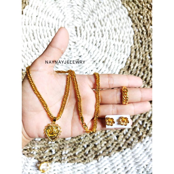 Set Kalung selampit love ( kalung, cincin, anting