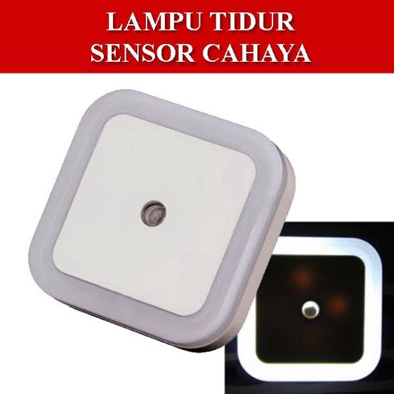 LED Lamp Sensor Cahaya Bentuk Kotak Night Light Lamp Sensor Lampu Malam Tidur Lorong Tangga