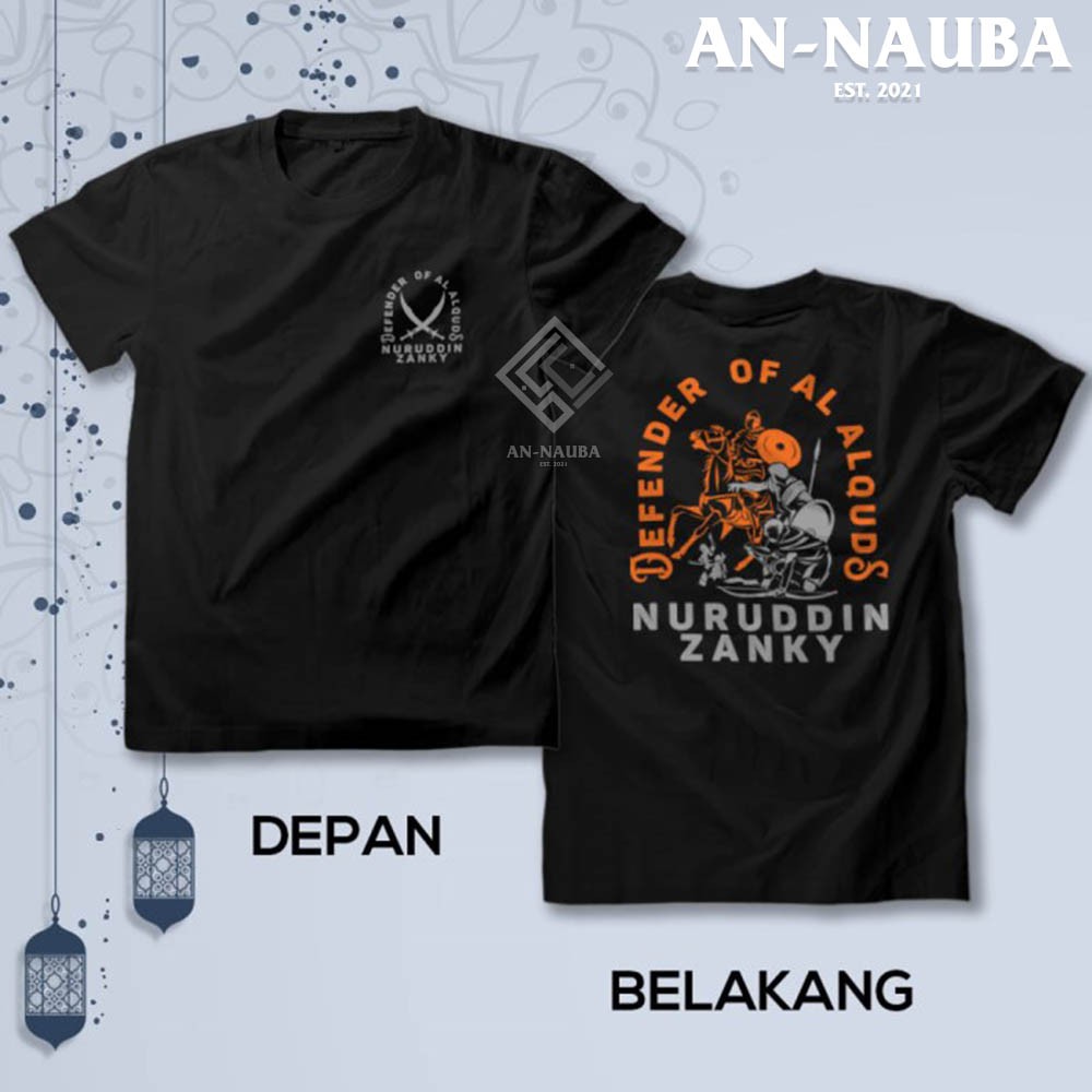 Kaos Dakwah Islami Sahabat Nabi / NURUDDIN ZANKI TSHIRT / Baju Distro Santri Muslim Trendy [AN-6362]-1