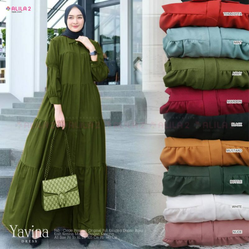 Yavina Dress | Busui Crepe Premium Original by Alila 2 Hijab Cloth