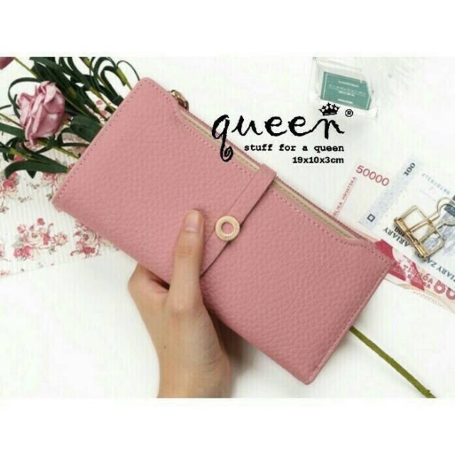 Dompet tali lipat selempang slempang clip sleting klip magnet muat banyak imut lucu korea merah biru nude pink hitam promo diskon cewek wanita