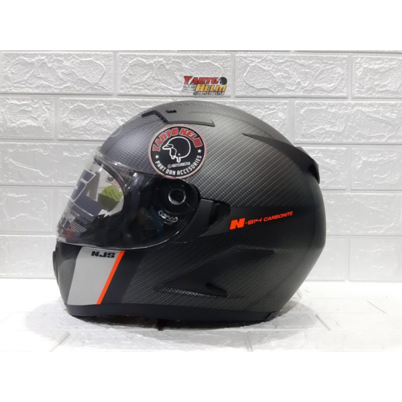 HELM NJS SHADOW N-814R BLACK RED CARBON DOFF