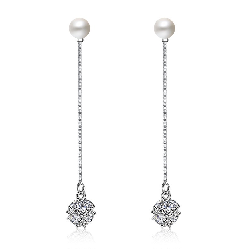 925 Perak Anting Anting Wanita Cinta Anting Gula Batu Perhiasan Fashion EH00027