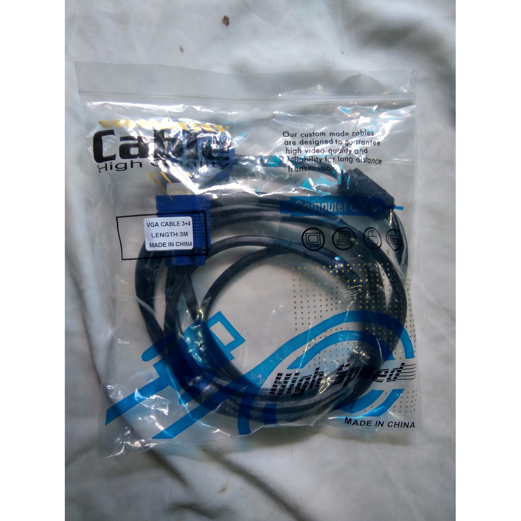 KABEL VGA 3M HIGH QUALITY (GOLD PLATED) / VGA 3 METER / VGA 3 M