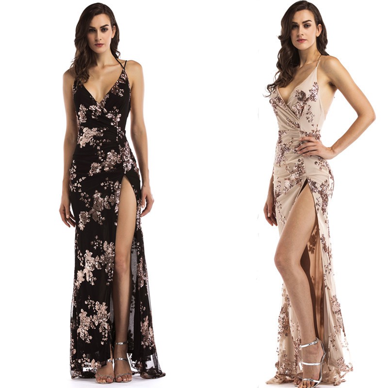 black cocktail long dress