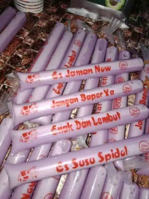Plastik es mambo sablon 3x23 cm / plastik es mambo kekinian sablon kata kata mutiara lucu motivasi