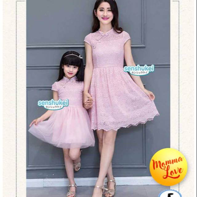 Cny Dress Cheongsam Anak Perempuan Gaun Imlek Couple Ibu Anak