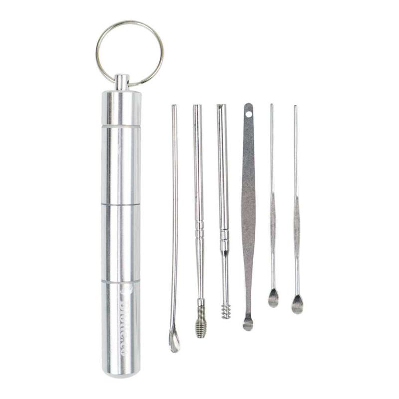 Pembersih telinga korek kuping stainless steel 6 pcs