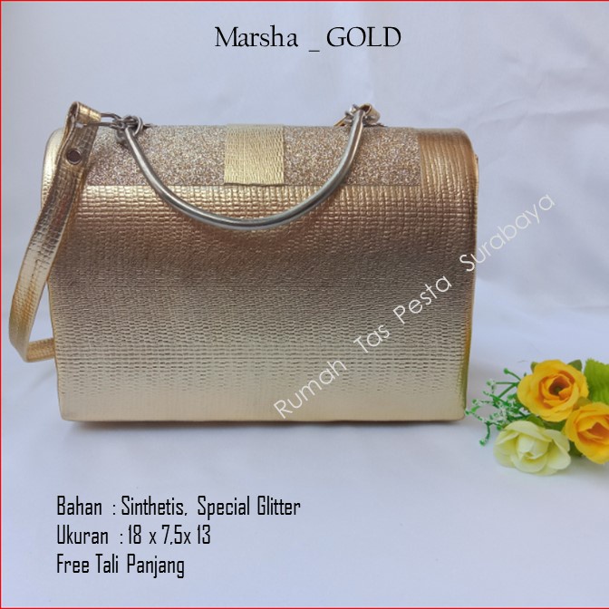 Tas Home Made ,Tas Pesta,Tas Kecil,Marsha _ GOLD