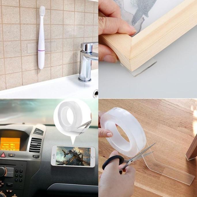 

Jual Double Tape Super Kuat Nano Magic Tape Lem Dinding Perekat Gantungan - 1 X 1