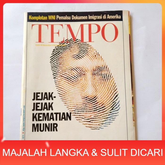 Majalah TEMPO No.40 Nov 2004 Cover JEJAK-JEJAK KEMATIAN MUNIR Langka