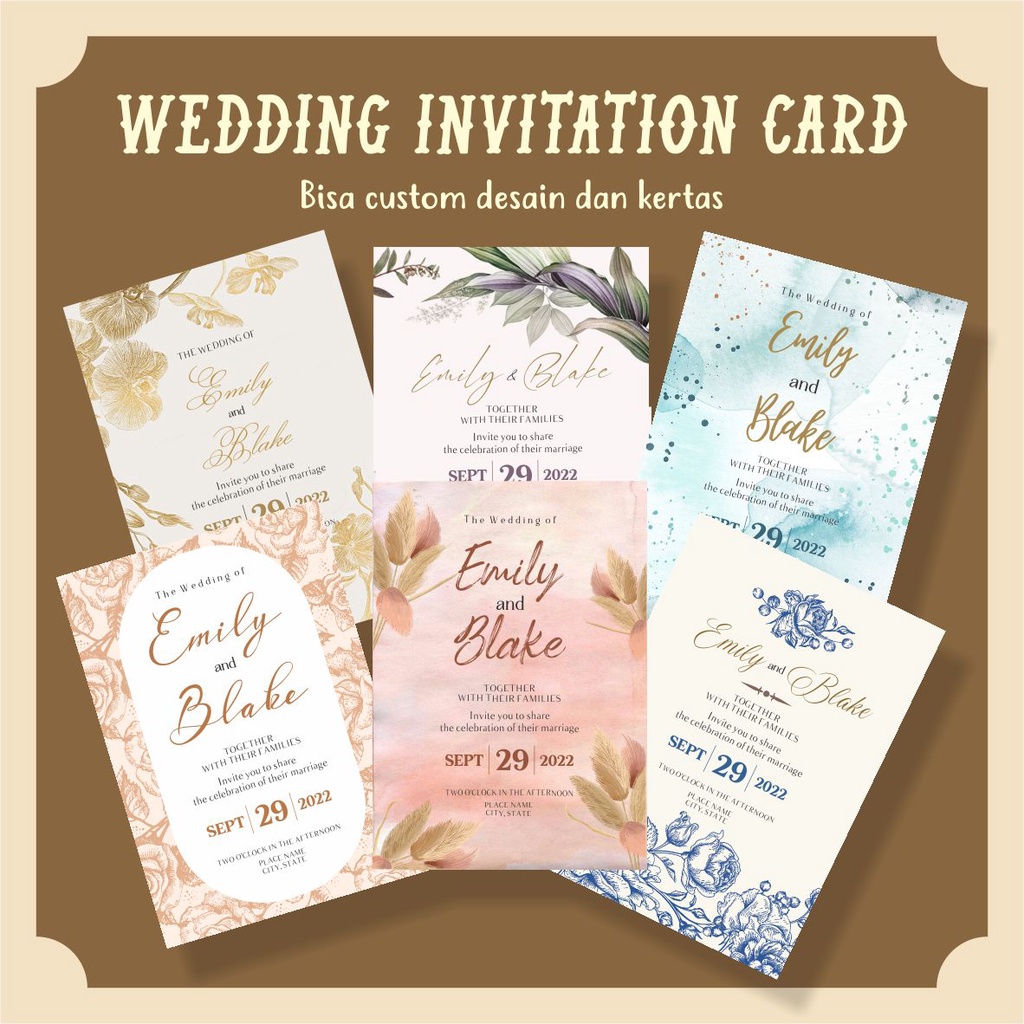 A5 WEDDING INVITATION CARD KARTU UNDANGAN NIKAH