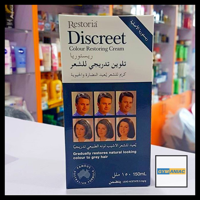 RESTORIA DISCREET RAMBUT  HITAM  PENGHITAM cat  UBAN RAMBUT  