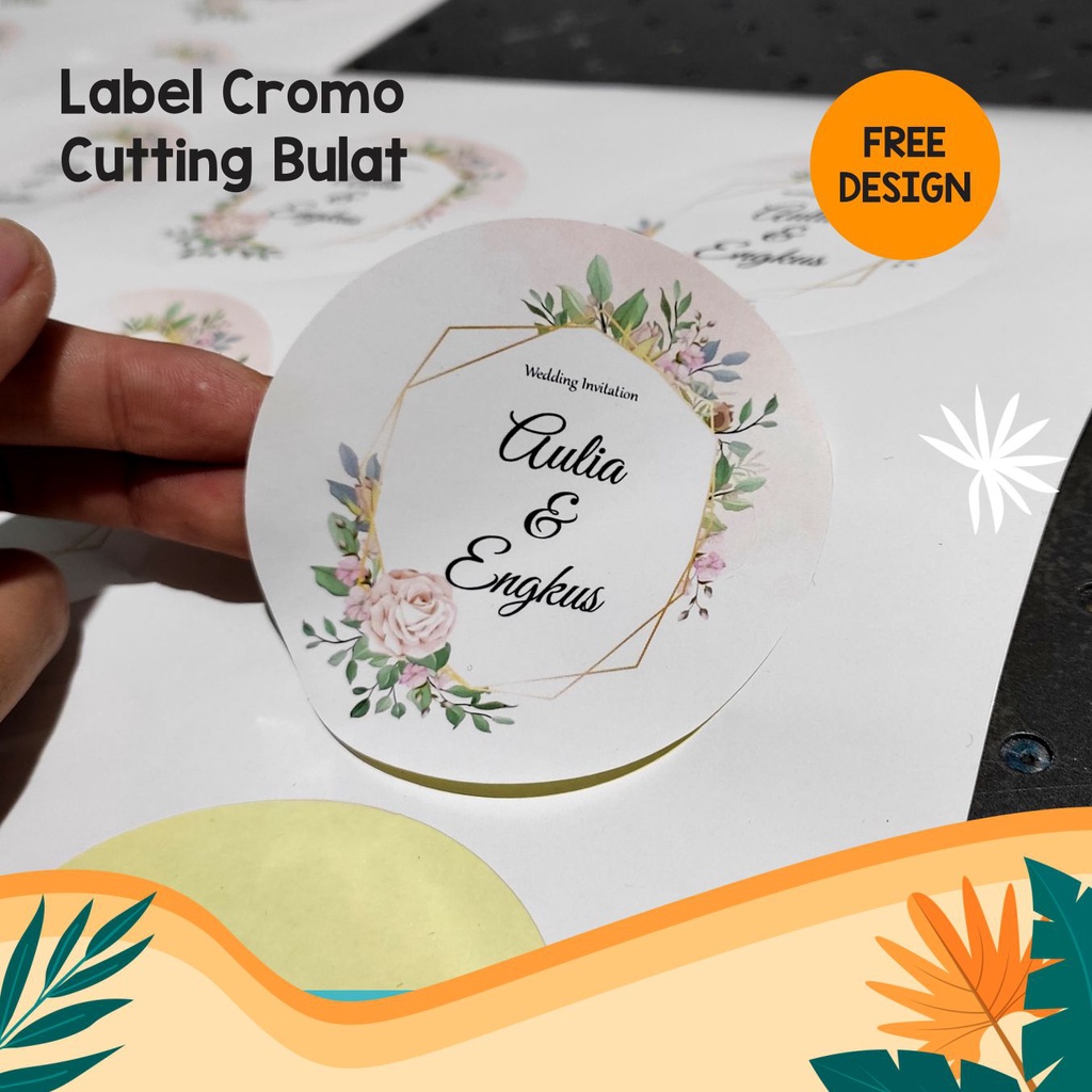 

Sticker Label Kemasan BULAT Cromo Ukuran Lembar A3 Plus Cutting BULAT FREE Design