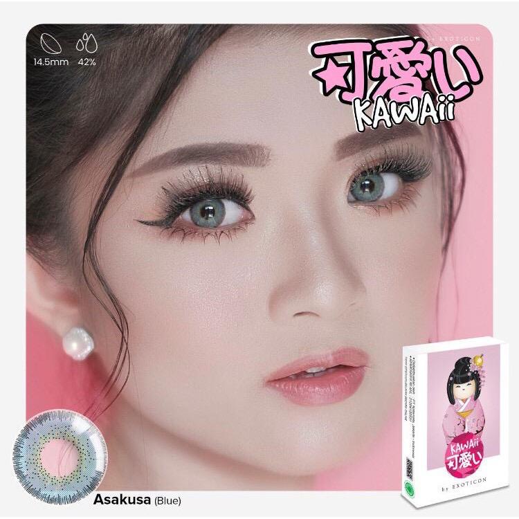 Softlens X2 Kawai Normal &amp; Minus -0.50 S/D -3.00 FREE LENSCASE -KASIMURA