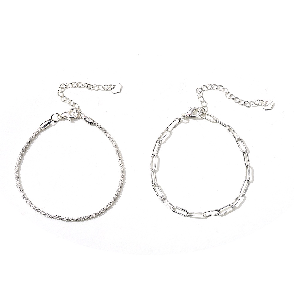 2pcs / set Gelang Wanita Model Lapis Ganda Aksen Bintang Untuk Pesta