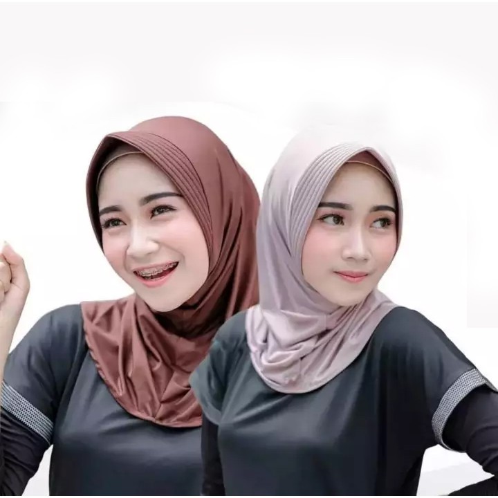 Jilbab olahraga instan - Jilbab sport - Hijab sport - Kerudung instan sport