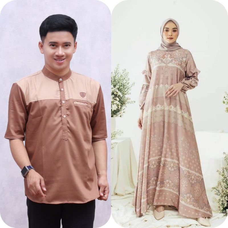Couple Gamis Maxmara Baju Koko Toyobo Couple Lebaran Raya