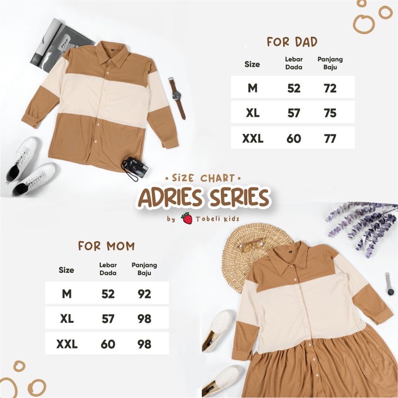 ADRIES Series Family MOM and DAD / Baju Couple Keluarga