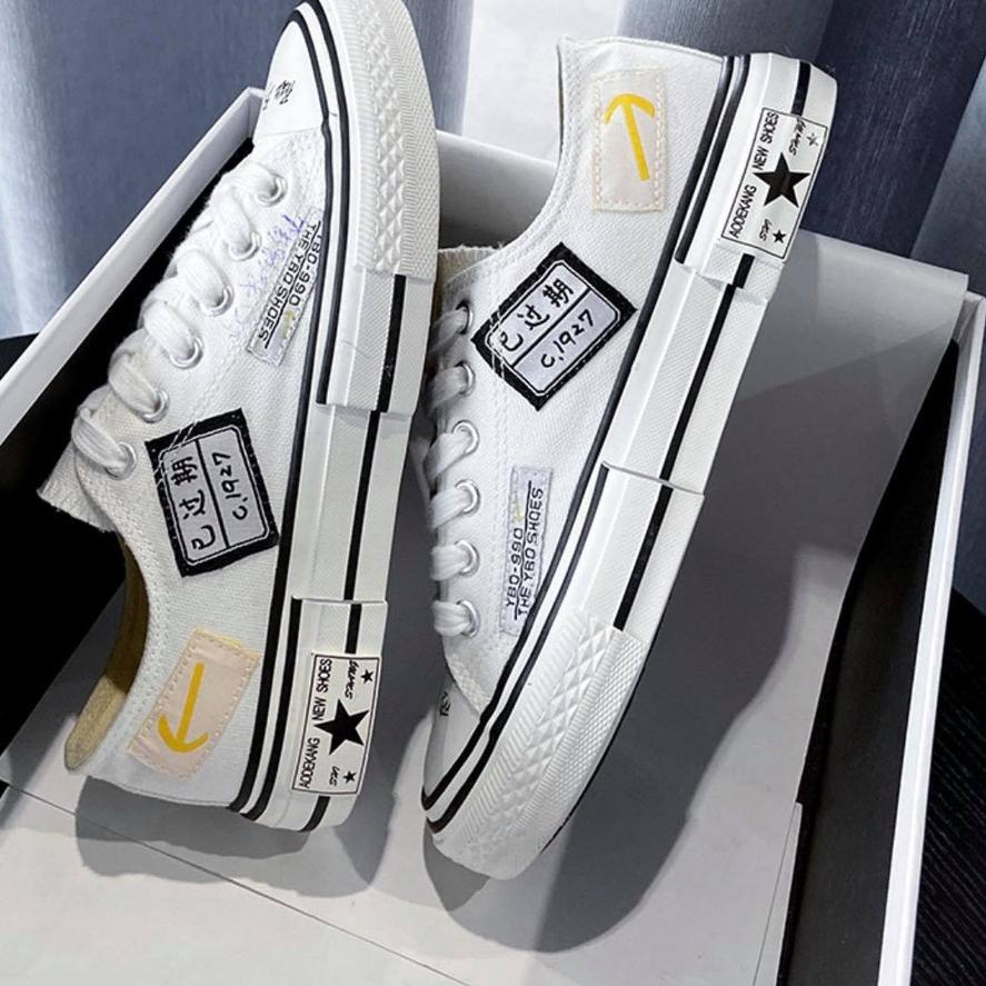 ✨Penjualan Berkualitas⚡ Sepatu Sneakers Sport Canvas Korea Wanita Import Original YBO Shoes Hitam Pu