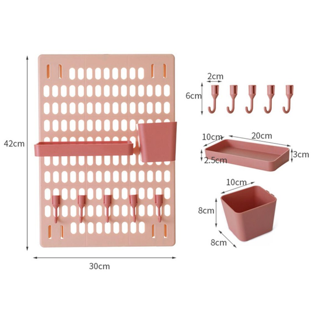 Rak Dinding Plastik Kombinasi Organiser