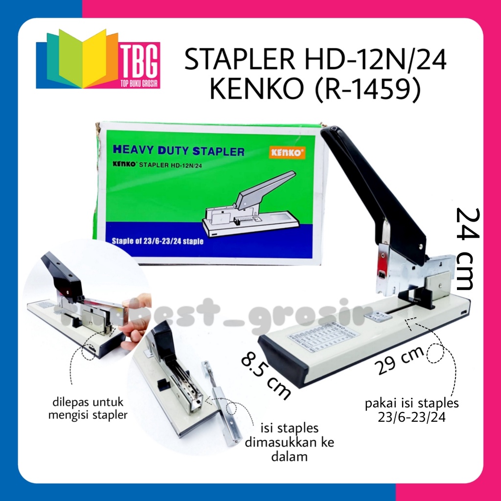 

1 PCS STAPLER HD12N/24 KENKO / STAPLES BESAR / STAPLES JILID / HEAVY DUTY STAPLER (R-1459)