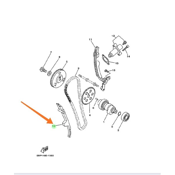 GUIDE STOPPER LIDAR KARET BUSUR TENSIONER DEPAN / BAWAH SCORPIO ORIGINAL YGP 5BP-E2231-00