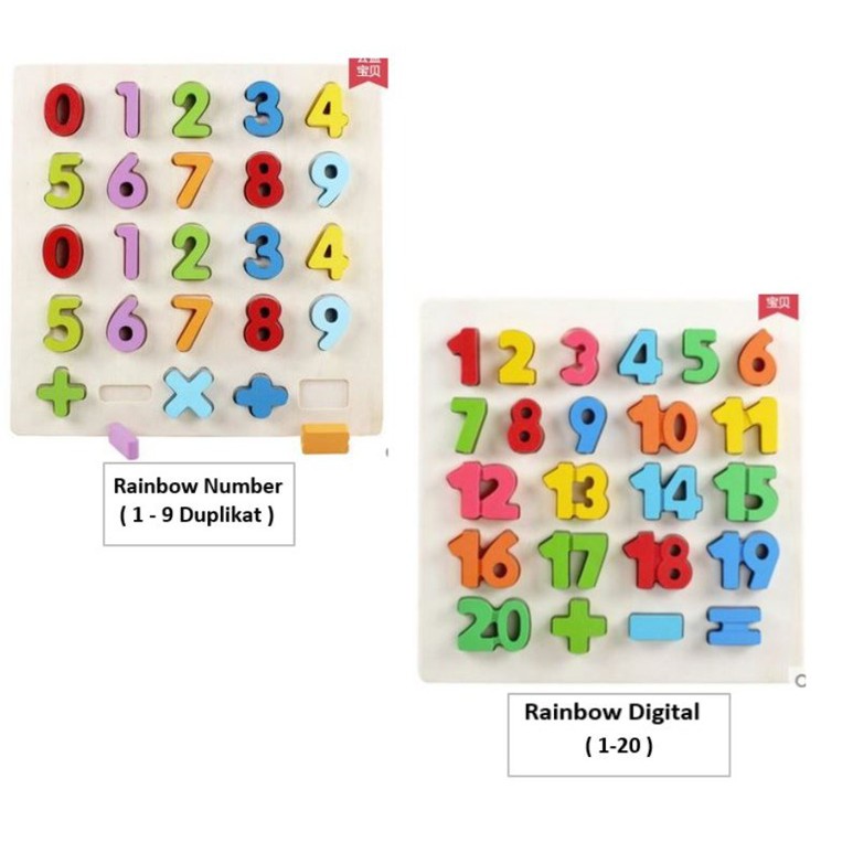 TweedyToys - Rainbow Digital Number - Puzzle Timbul Angka Lucu