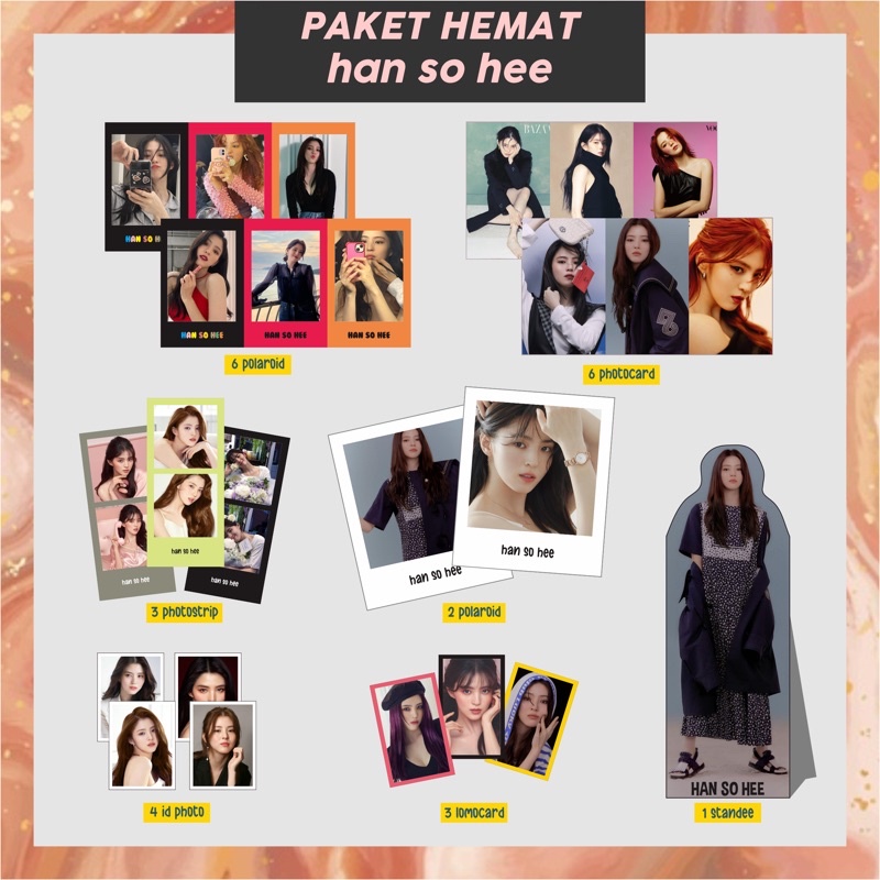 PAHE PAKET HEMAT KOREA ( HAN SO HEE )  bunting flag, polaroid, photocard pc