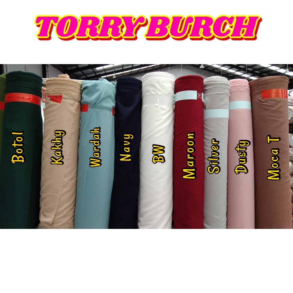 Kain Tory Burch 1 Roll 60 Yard Bahan Gamis Tori Berch - Hijab Halus