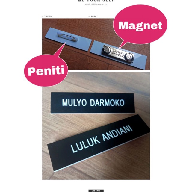 Name Tag Gravir Papan Nama Ukir Peniti &amp; Magnet @Name Tag Murah  @Name Tag Indonesia #Name Tag Indonesia