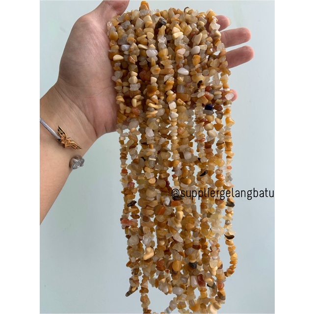 kerikil Batu alam CARNELIAN OREN ORANGE 1cm bahan gelang kalung akik bahan kalung gelang anting strap mask kerajinan tangan craft citayam fashion week etink vintage elegan bali