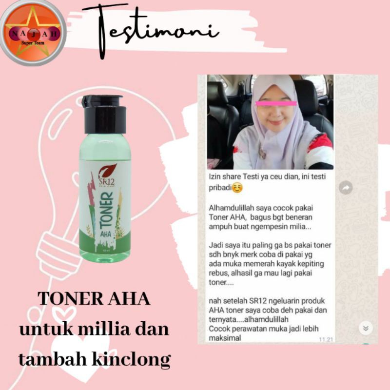 Toner SR12 | Toner AHA SR12 &amp; Toner BHA SR12 | Toner Wajah SR12 Skincare | Pembersih Wajah SR12