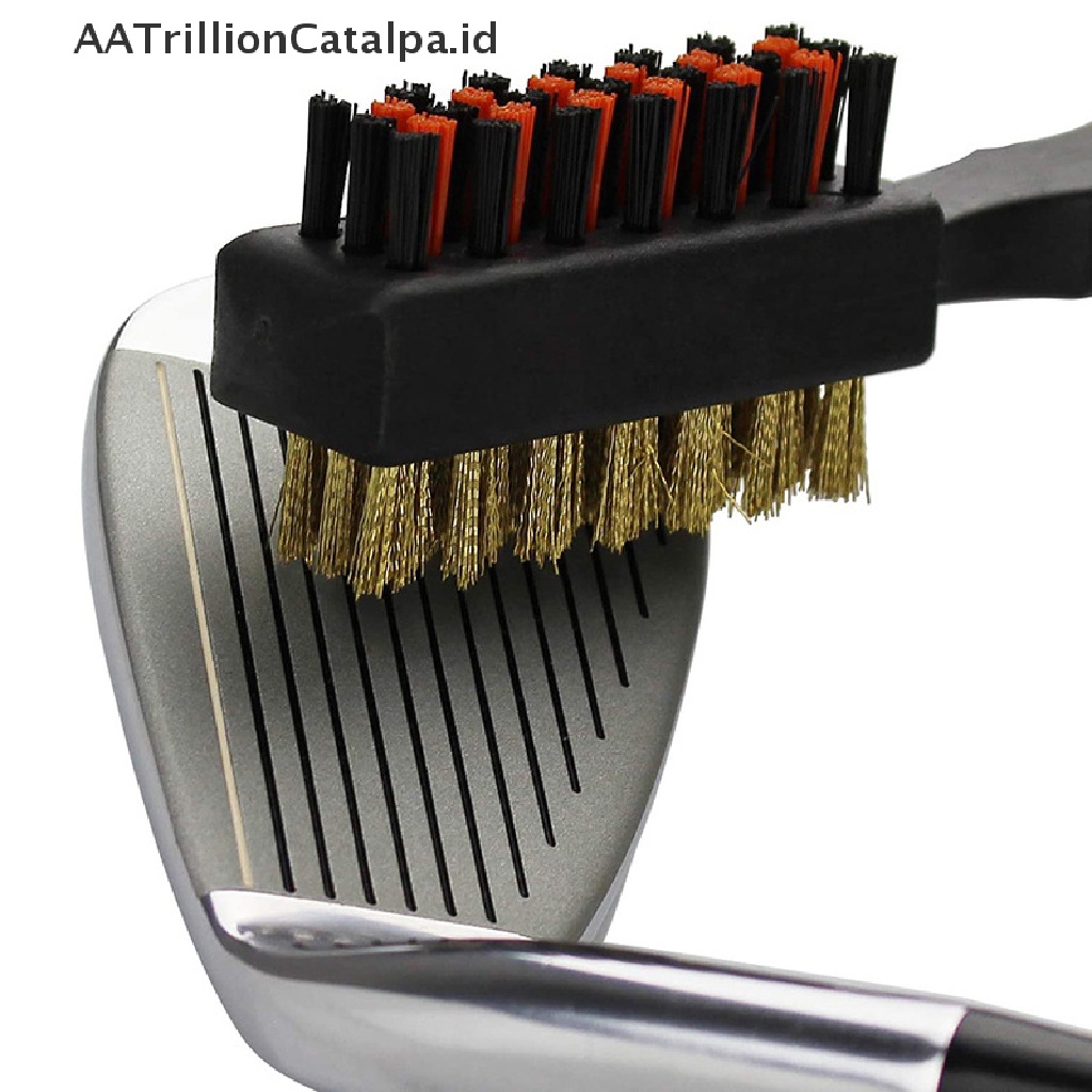 Aatrillioncatalpa Sikat Pembersih Tongkat Golf Portable Bahan Metal + Nilon Ringan