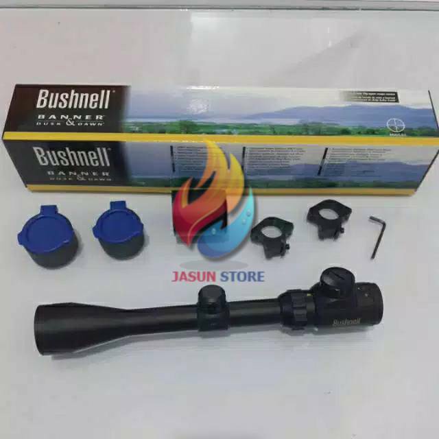 Teleskop Bushnell 3-9x40 RGB Tutup Flip + Sunhide