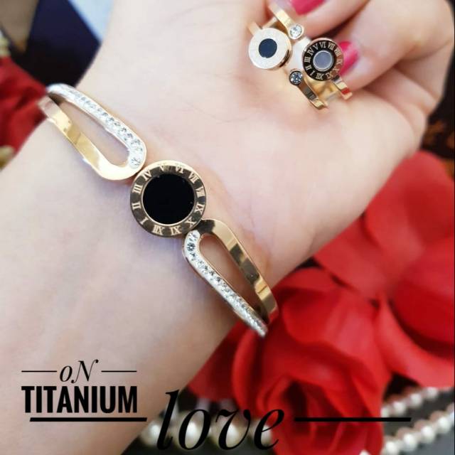 Set Titanium Gelang dan Cincin