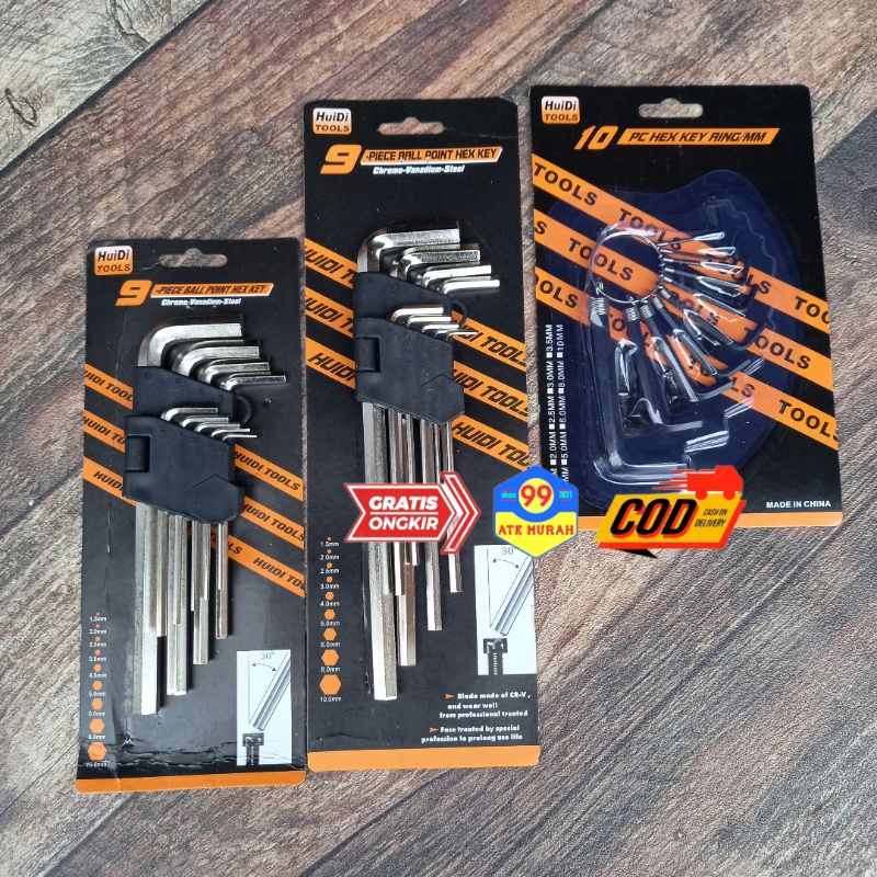 KUNCI L Set/tools/Hex key ring/alat bengkel/perabot