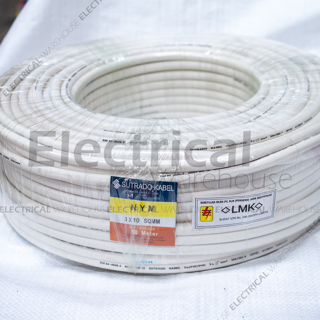 Kabel Listrik NYM 3x10mm2 SUTRADO ( 3x10mm 3x10 mm 3 X 10 mm2 )