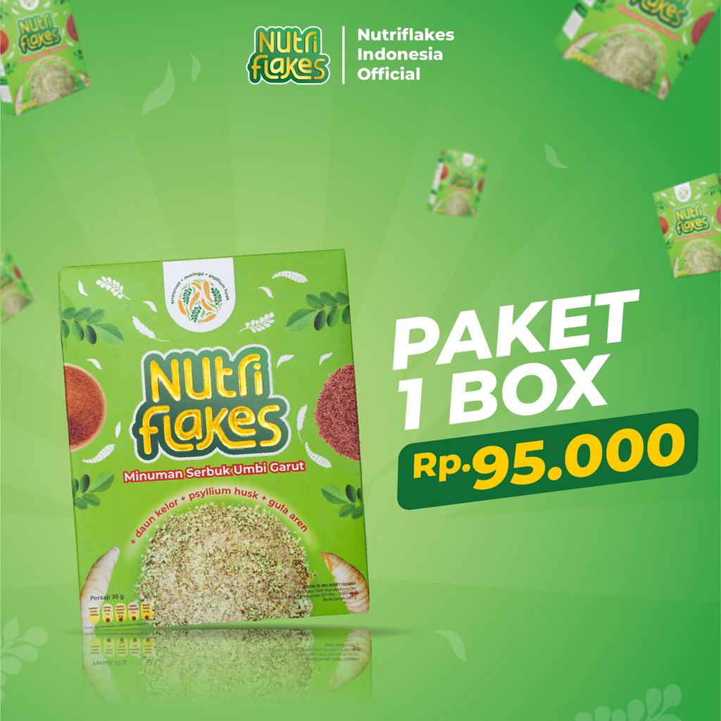 Nutriflakes Sereal Umbi Garut Solusi Asam lambung Original 1 Box