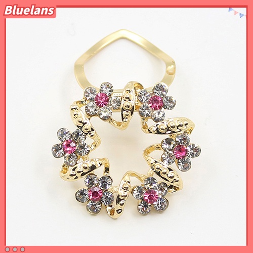 Bluelans Lady Girl Luxury Elegant Rhinestone Flower Garland Scarf Clip Brooch Pin Jewelry