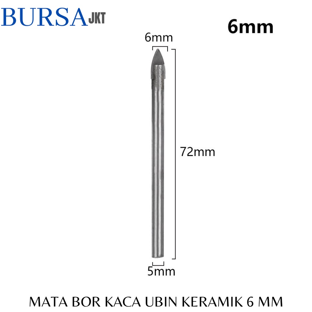 MATA BOR TOMBAK KACA KERAMIK MARMER ALLOY DRILL BIT 6 MM