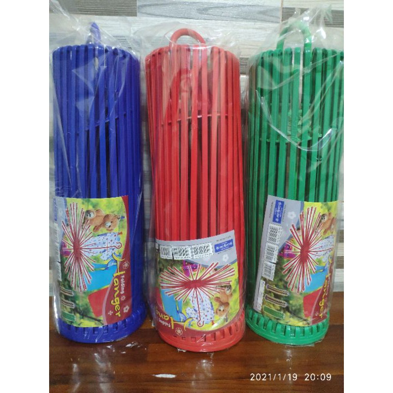 Lucky star jemuran baju bayi 30 stik. folding hanger putar