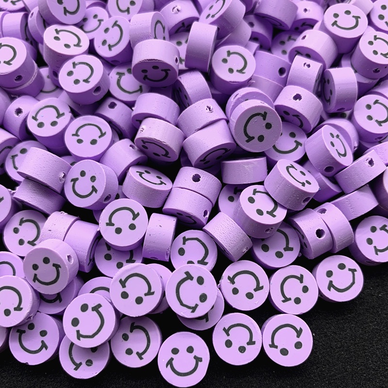 30 Pcs / Pack 10mm manik-manik tanah liat polimer smiley