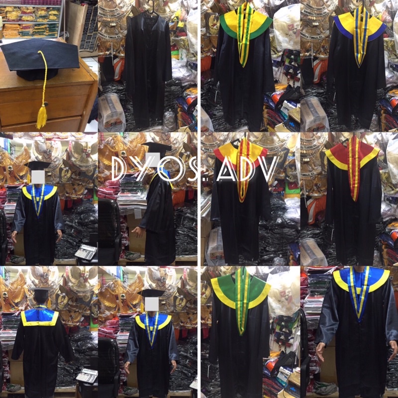 Toga wisuda Mahasiswa Wisuda dewasa satu set