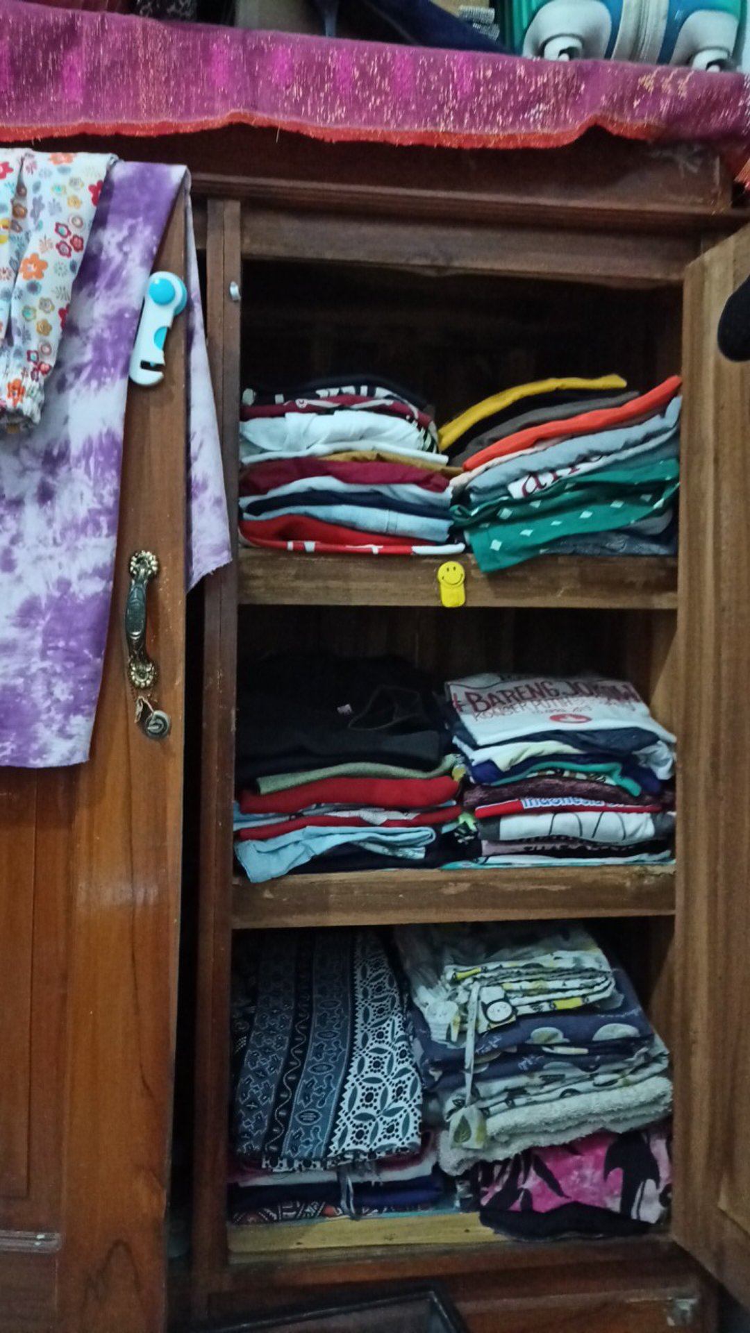 1024 Blouse Batik Motif Toraja Kecil - Atasan Blus Wanita Lengan Panjang Merah Stylish