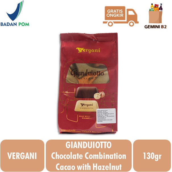 

Vergani Gianduiotti Classic / Coklat Italy isi Susu Coklat dan hazelnut 130GR