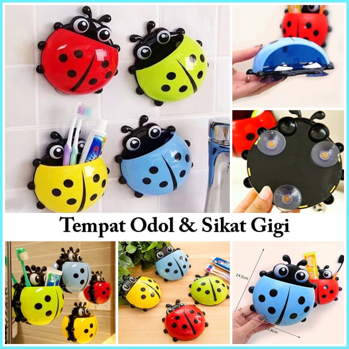 Tempat Sikat Gigi dan Lucu Odol Kumbang - Tempat Odol Dan Sikat Gigi Ladybug Lady Bug Tooth Brush Holder 1 pcs